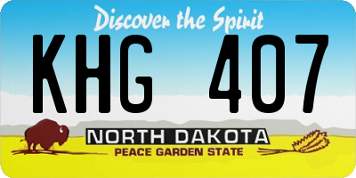 ND license plate KHG407
