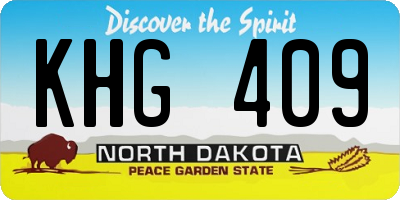 ND license plate KHG409