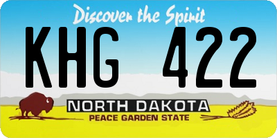 ND license plate KHG422