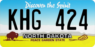 ND license plate KHG424