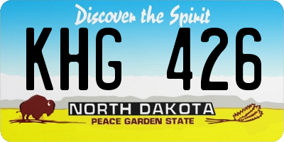 ND license plate KHG426
