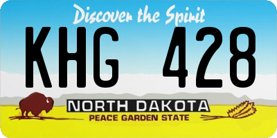 ND license plate KHG428
