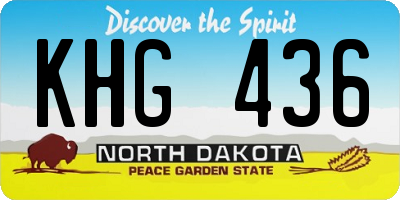ND license plate KHG436