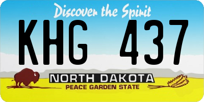 ND license plate KHG437