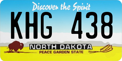 ND license plate KHG438