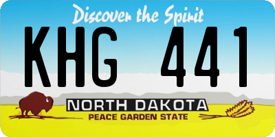 ND license plate KHG441