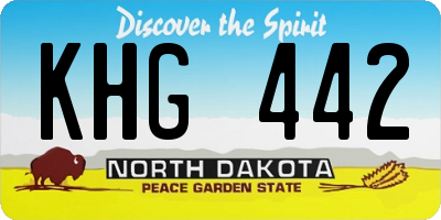 ND license plate KHG442