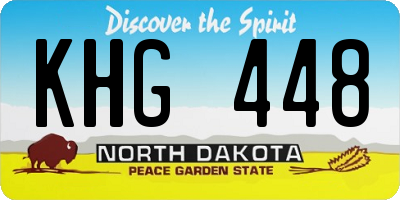 ND license plate KHG448