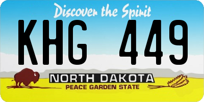 ND license plate KHG449
