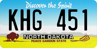 ND license plate KHG451