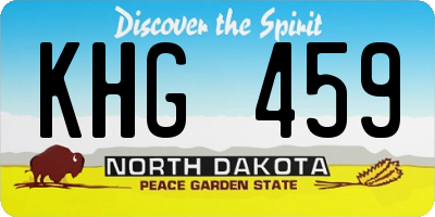 ND license plate KHG459