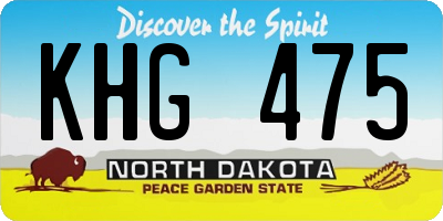 ND license plate KHG475