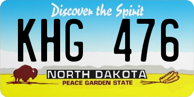 ND license plate KHG476
