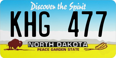 ND license plate KHG477