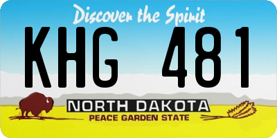 ND license plate KHG481