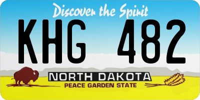 ND license plate KHG482