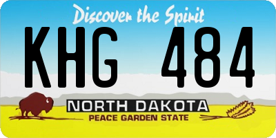 ND license plate KHG484