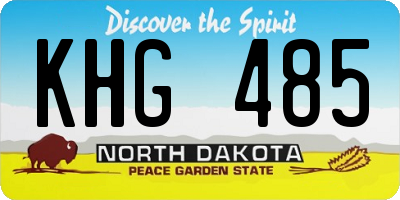 ND license plate KHG485
