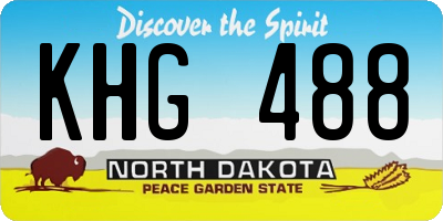 ND license plate KHG488