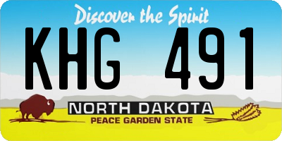 ND license plate KHG491