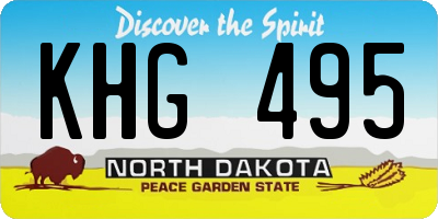 ND license plate KHG495