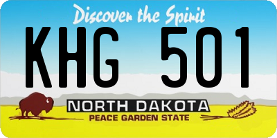 ND license plate KHG501