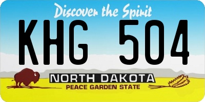 ND license plate KHG504
