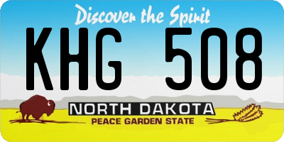 ND license plate KHG508