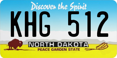 ND license plate KHG512