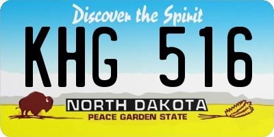 ND license plate KHG516
