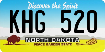 ND license plate KHG520