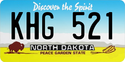 ND license plate KHG521