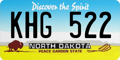 ND license plate KHG522