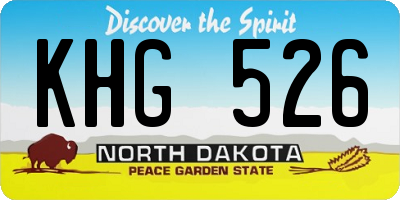 ND license plate KHG526