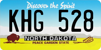 ND license plate KHG528