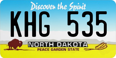 ND license plate KHG535