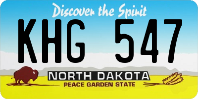 ND license plate KHG547