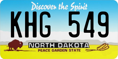 ND license plate KHG549