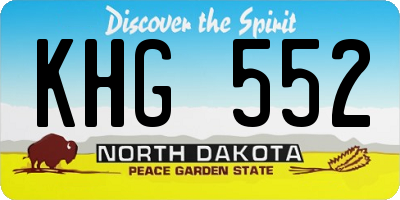 ND license plate KHG552