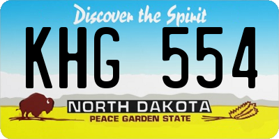 ND license plate KHG554