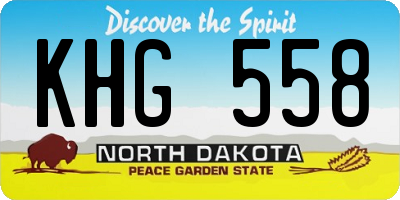 ND license plate KHG558