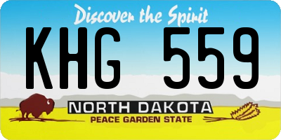 ND license plate KHG559