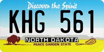 ND license plate KHG561