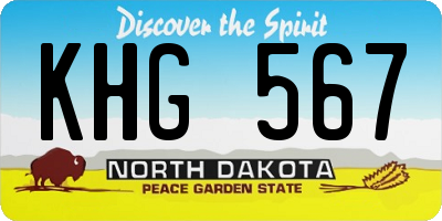 ND license plate KHG567