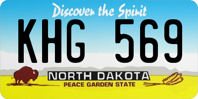 ND license plate KHG569