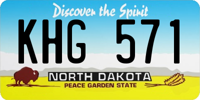 ND license plate KHG571