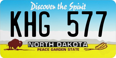ND license plate KHG577