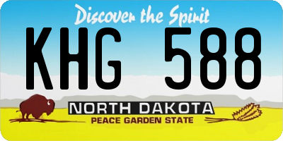 ND license plate KHG588