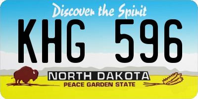 ND license plate KHG596