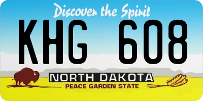 ND license plate KHG608